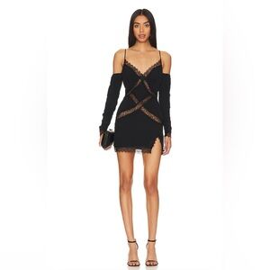 NWT Lovers and Friends Fuller Mini Dress, Black Size Small